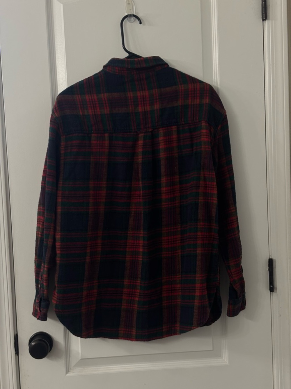 American Eagle Outfitters Red and Dark Green Plaid Shirt - Picture 3 of 5